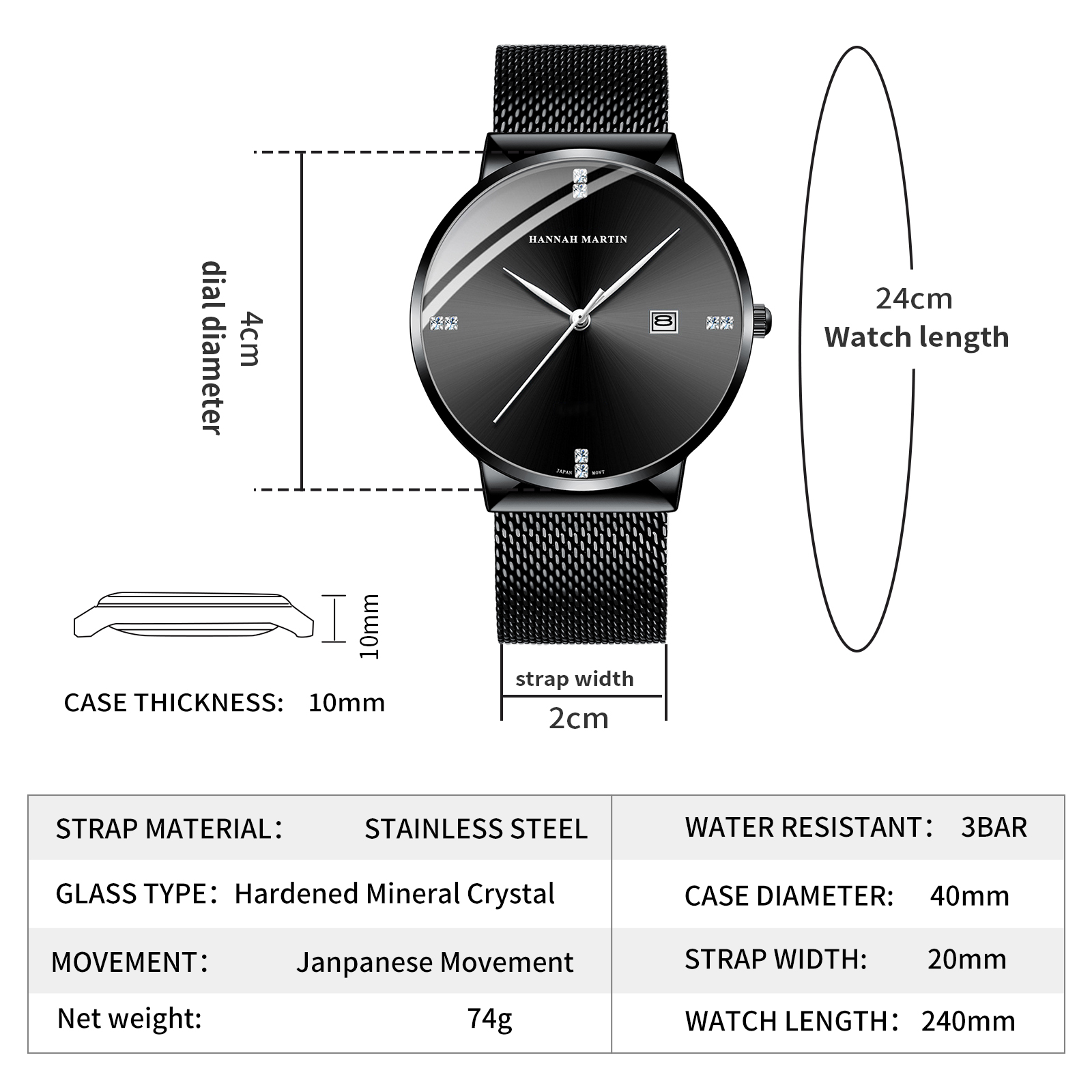 ساعة رجالية من هانا مارتن، مصن - مراجعة Luxury Watch Top 10 وسعره